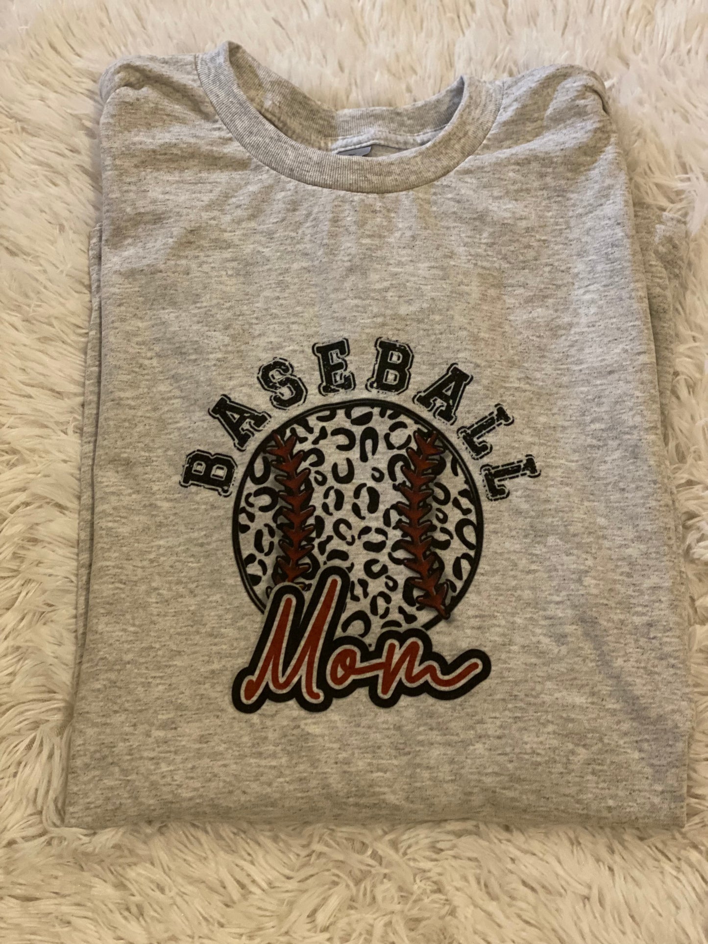 Baseball Mom Leopard Tee
