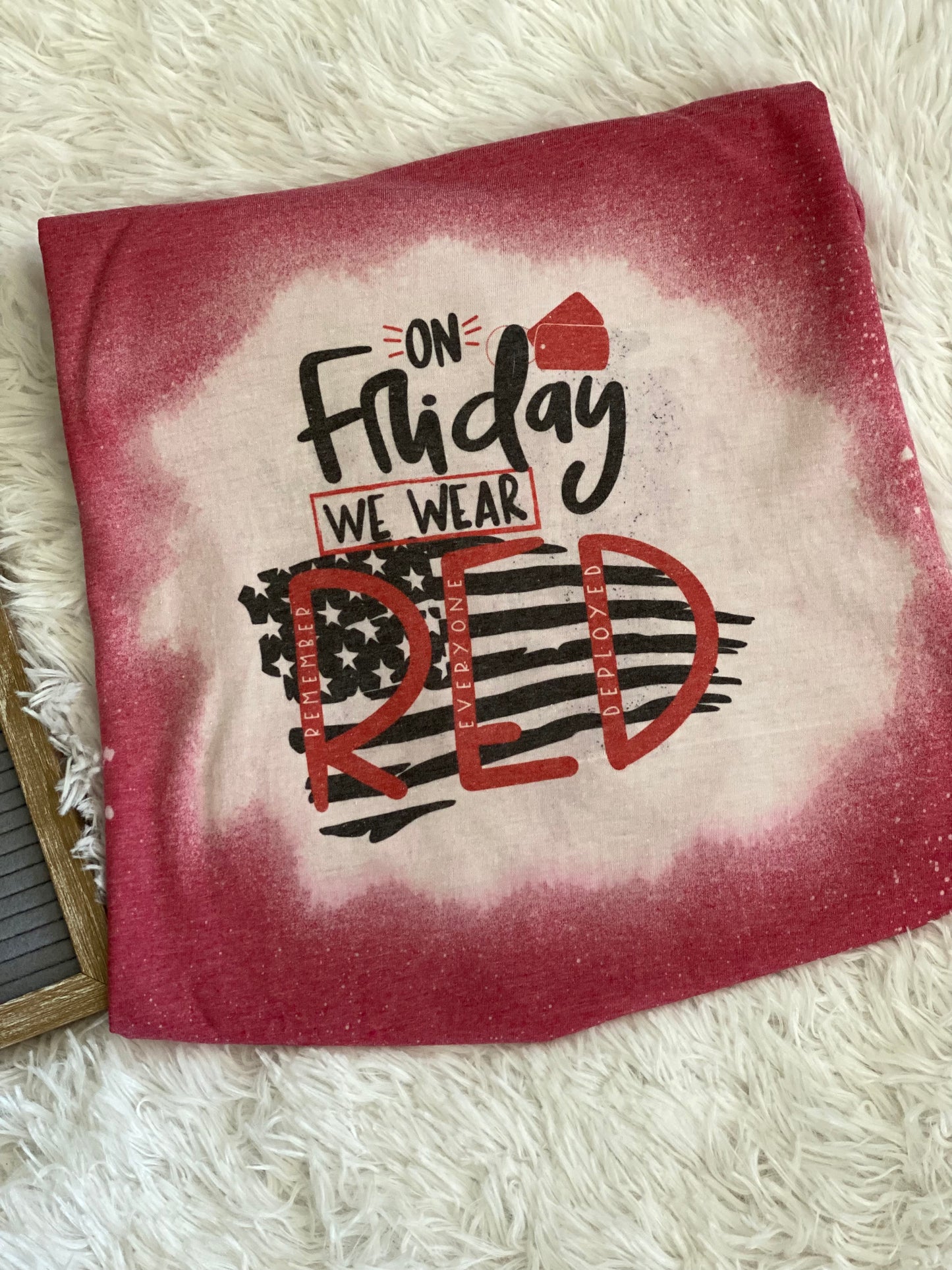 Bleached Tee- FRIDAY RED