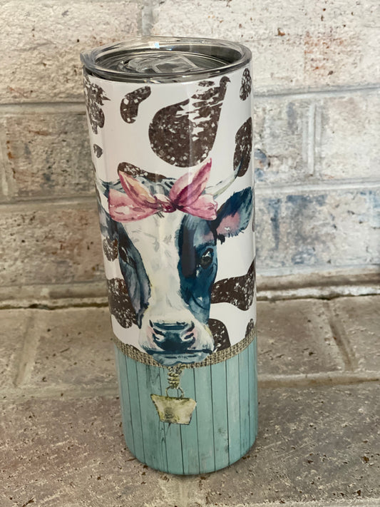 20oz. Tumbler Cow Design