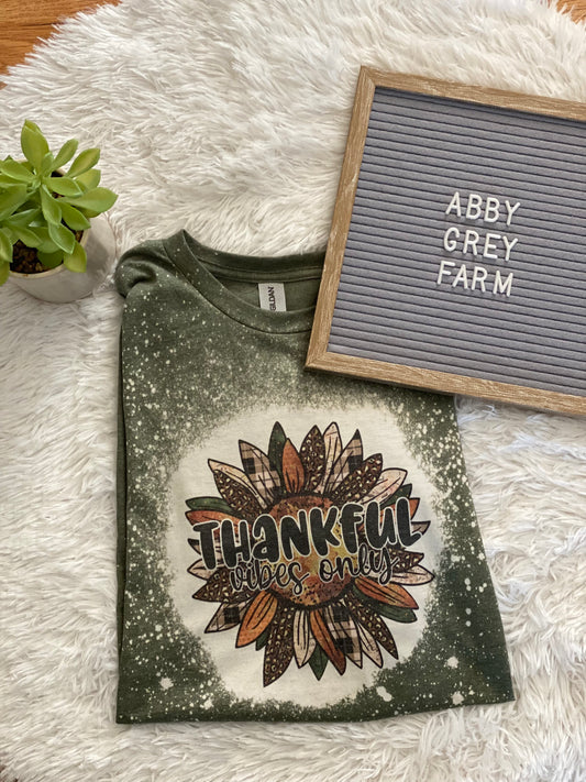 Bleached Tee- Thankful Vibes Only